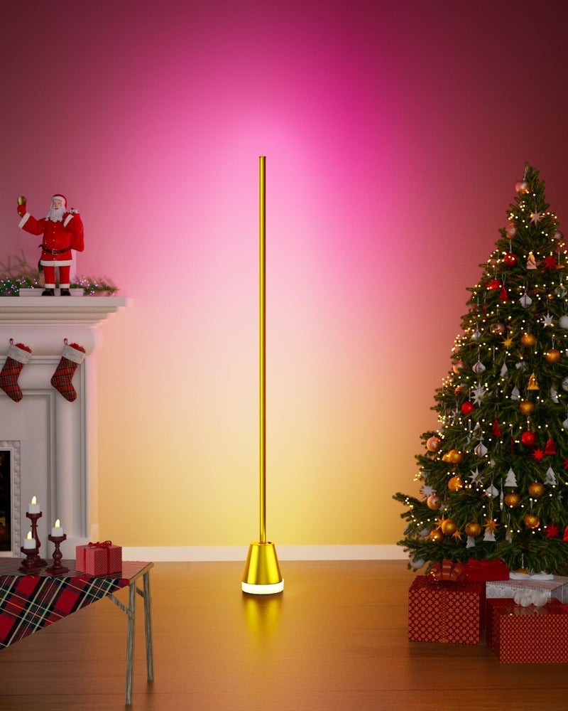 Keepsmile Smart RGB LED Corner Floor Lamp,172 LEDs Bright Standing Lamps for Living Room with APP and Remote,Modern Floor Lamp with Music Sync and 16 Million Colors, Ambient Lighting for Bedroom Gold - Image 4